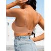 imageFloerns Womens Seamless Deep V Bras Invisibles No Show Wireless Comfortable BraDusty Pink