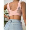 imageFloerns Womens Seamless Deep V Bras Invisibles No Show Wireless Comfortable BraDusty Pink Solid