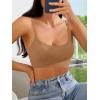 imageFloerns Womens Seamless Deep V Bras Invisibles No Show Wireless Comfortable BraLight Brown