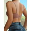 imageFloerns Womens Seamless Deep V Bras Invisibles No Show Wireless Comfortable BraMauve Purple