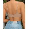 imageFloerns Womens Seamless Deep V Bras Invisibles No Show Wireless Comfortable BraSolid