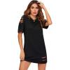 imageFloerns Womens Casual Ripped Short Sleeve Tshirt Tunic DressBlack