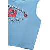 imageFloerns Girls Graphic Print Sleeveless Round Neck Slim Fit Crop Tank TopBlue