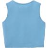 imageFloerns Girls Graphic Print Sleeveless Round Neck Slim Fit Crop Tank TopBlue