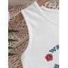 imageFloerns Girls Graphic Print Sleeveless Round Neck Slim Fit Crop Tank TopWhite