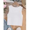 imageFloerns Girls Graphic Print Sleeveless Round Neck Slim Fit Crop Tank TopWhite