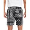 imageFloerns Mens Boho Tribal Print Drawstring Waist Summer Shorts with PocketBlack  White Paisley