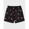 imageFloerns Mens Boho Tribal Print Drawstring Waist Summer Shorts with PocketBlack Flamingo