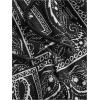 imageFloerns Mens Boho Tribal Print Drawstring Waist Summer Shorts with PocketBlack Ink Paisley
