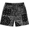imageFloerns Mens Boho Tribal Print Drawstring Waist Summer Shorts with PocketBlack Ink Paisley