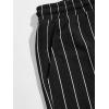 imageFloerns Mens Boho Tribal Print Drawstring Waist Summer Shorts with PocketBlack Striped
