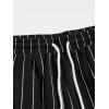 imageFloerns Mens Boho Tribal Print Drawstring Waist Summer Shorts with PocketBlack Striped