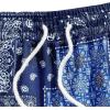 imageFloerns Mens Boho Tribal Print Drawstring Waist Summer Shorts with PocketBlue Scarf