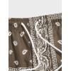 imageFloerns Mens Boho Tribal Print Drawstring Waist Summer Shorts with PocketBrown Paisley