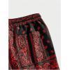 imageFloerns Mens Boho Tribal Print Drawstring Waist Summer Shorts with PocketHot Red
