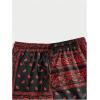imageFloerns Mens Boho Tribal Print Drawstring Waist Summer Shorts with PocketHot Red