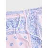 imageFloerns Mens Boho Tribal Print Drawstring Waist Summer Shorts with PocketLight Pink