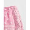 imageFloerns Mens Boho Tribal Print Drawstring Waist Summer Shorts with PocketPink Paisley