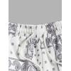 imageFloerns Mens Boho Tribal Print Drawstring Waist Summer Shorts with PocketWhite Scarf