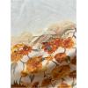 imageFloerns Womens Allover Print Lace Trim Bowknot Strapless Bandeau Ruched Crop Tube TopOrange Flower