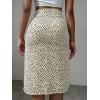imageFloerns Womens Boho Floral High Waist Split A Line Midi SkirtBlack Beige Multi