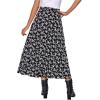 imageFloerns Womens Boho Floral High Waist Split A Line Midi SkirtBlack Disty Floral
