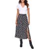 imageFloerns Womens Boho Floral High Waist Split A Line Midi SkirtBlack Disty Floral