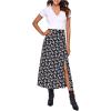 imageFloerns Womens Boho Floral High Waist Split A Line Midi SkirtBlack Disty Floral
