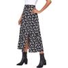 imageFloerns Womens Boho Floral High Waist Split A Line Midi SkirtBlack Disty Floral