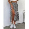 imageFloerns Womens Boho Floral High Waist Split A Line Midi SkirtBlack Dull Multi