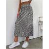 imageFloerns Womens Boho Floral High Waist Split A Line Midi SkirtBlack Dull Multi