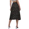 imageFloerns Womens Boho Floral High Waist Split A Line Midi SkirtBlack Flower