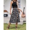 imageFloerns Womens Boho Floral High Waist Split A Line Midi SkirtBlack Multi