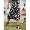 imageFloerns Womens Boho Floral High Waist Split A Line Midi SkirtBlack Multi