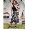 imageFloerns Womens Boho Floral High Waist Split A Line Midi SkirtBlack Multi
