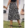 imageFloerns Womens Boho Floral High Waist Split A Line Midi SkirtBlack Multi