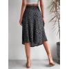 imageFloerns Womens Boho Floral High Waist Split A Line Midi SkirtBlack Multicoloured