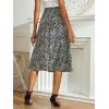 imageFloerns Womens Boho Floral High Waist Split A Line Midi SkirtBlack White Speckled