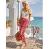 imageFloerns Womens Boho Floral High Waist Split A Line Midi SkirtBurgundy