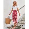 imageFloerns Womens Boho Floral High Waist Split A Line Midi SkirtBurgundy