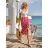 imageFloerns Womens Boho Floral High Waist Split A Line Midi SkirtBurgundy