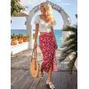 imageFloerns Womens Boho Floral High Waist Split A Line Midi SkirtBurgundy