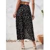imageFloerns Womens Boho Floral High Waist Split A Line Midi SkirtDark Black Floral