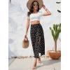 imageFloerns Womens Boho Floral High Waist Split A Line Midi SkirtDark Black Floral