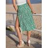 imageFloerns Womens Boho Floral High Waist Split A Line Midi SkirtDisty Green