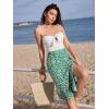 imageFloerns Womens Boho Floral High Waist Split A Line Midi SkirtDisty Green