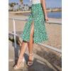 imageFloerns Womens Boho Floral High Waist Split A Line Midi SkirtDisty Green