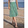 imageFloerns Womens Boho Floral High Waist Split A Line Midi SkirtDisty Green