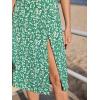 imageFloerns Womens Boho Floral High Waist Split A Line Midi SkirtDisty Green
