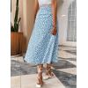 imageFloerns Womens Boho Floral High Waist Split A Line Midi SkirtDitsy Blue